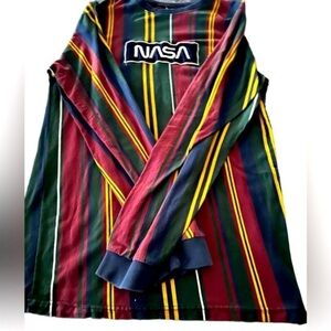 NASA Striped Long Sleeve Shirt - Size Small